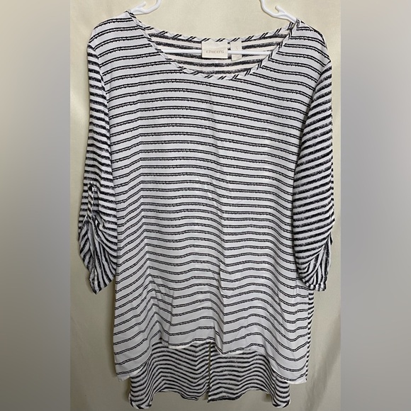 Chico’s Chyna Dual Striped Top - Picture 3 of 8